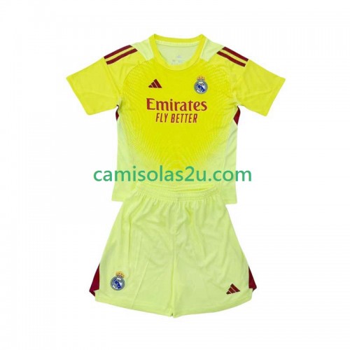Camisolas de futebol Real Madrid Guarda Redes Criança Equipamento Quarto 2025/26 Manga Curta Camisolas de futebol Real Madrid Guarda Redes Criança Equipamento Quarto 2025/26 Manga Curta